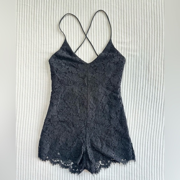 Karina Grimaldi Black Lace Romper - Picture 5 of 7